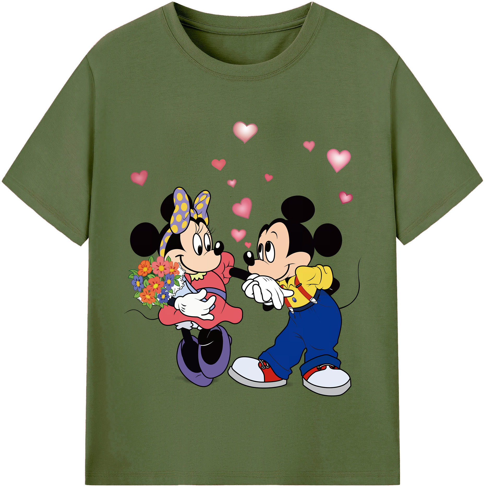 （画像用） ミッキーマウス Mickey Mouse 綿100％半袖Tシャツ（フロントプリント）